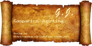 Gasparics Jusztina névjegykártya